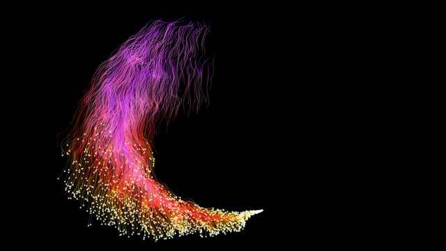 Fasce di particelle luminose di vari colori