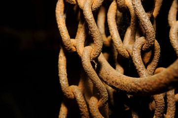 Closeup of Rusty chains