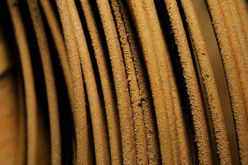 metal wire with traces of rust