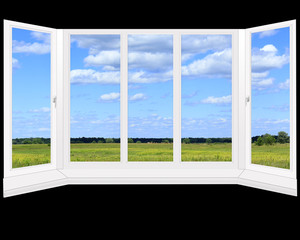 Fototapeta premium window to the summer field