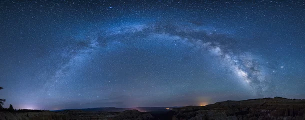 Foto op Canvas Panoramische melkweg over de Bryce-kloof © Yggdrasill