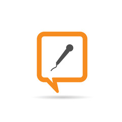 square orange speech bubble microphone illustration