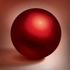 Vector volume red sphere, glossy red metal ball, surround the object for you project design