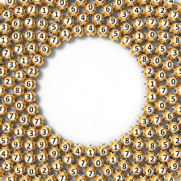 3d illustration of lottery balls. circular sorted.