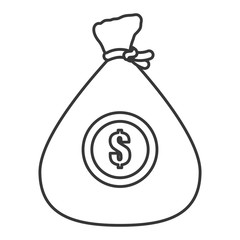 Money bag icon. Financial item  design. vector graphic