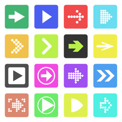 Arrow sign icon set. Flat style. Vector Eps10