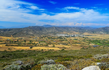 Fototapeta na wymiar rhodes greece view of the valley from a height on sunny summer day