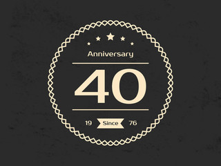 Fototapeta premium Forty years anniversary celebration card with logo.
