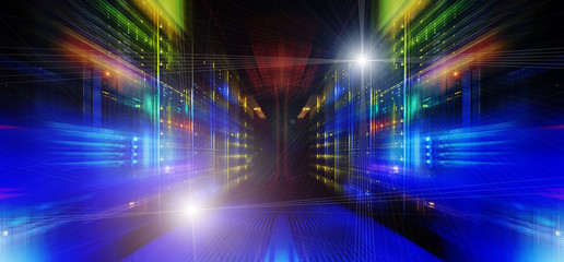 series mainframe in a futuristic representation of light streams