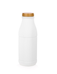 plastic white bottle milk isolated on white background