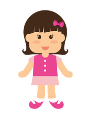 little girl icon. Kid design. vector graphic