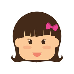 little girl icon. Kid design. vector graphic