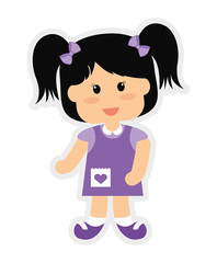 little girl icon. Kid design. vector graphic