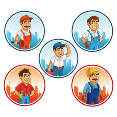 Plumbing service. Plumber cartoon design. vector graphic