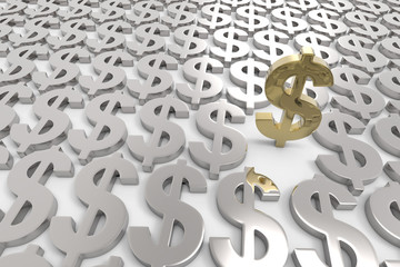 Money Making / US Dollar Currency Symbol / 3D Rendering