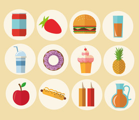Delicius food. Food icon set icon. Menu concept. graphic vector