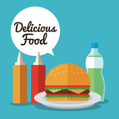 Delicius food. Hamburger icon. Menu concept. graphic vector
