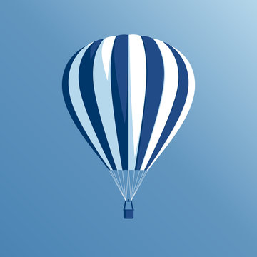 vector illustration of a hot air balloon floating in the blue sky