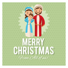 Holy family icon. Merry Christmas design. Vector graphic
