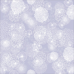 Pretty White Flowers on a Purple Background – Seamless Pattern