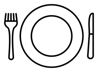 Plate, Knife and Fork Icon