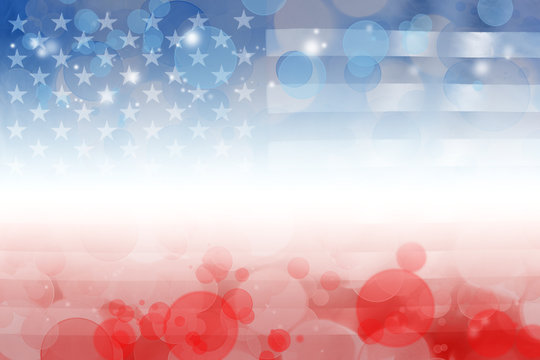 Red white and blue America flag background. Copy space