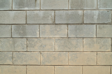 The wall of cinder block