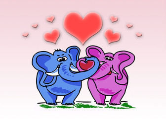 Elefanti innamorati