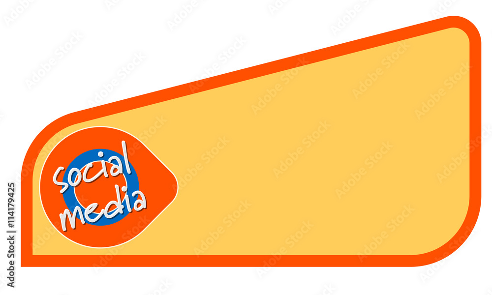 Poster colored text frame for your text and icon with the words social