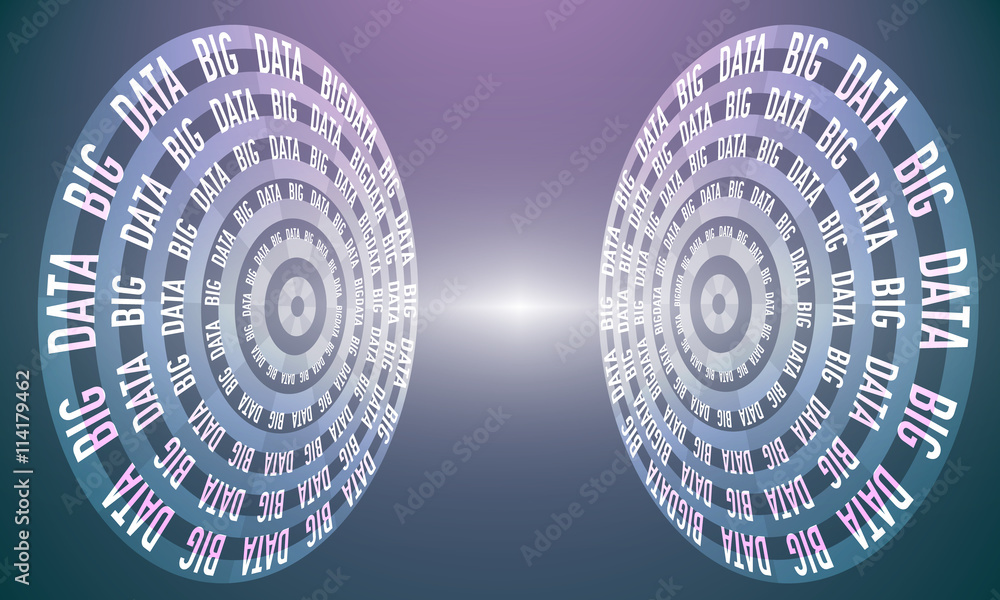 Poster futuristic abstract background with the words big data and trans