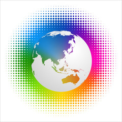 Rainbow Color World Map #Vector Graphic