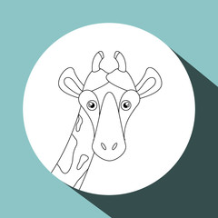 Animal design. giraffe icon. Isolated illustration , vector