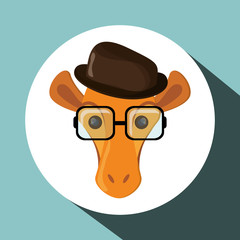 Animal design. giraffe icon. Isolated illustration , vector