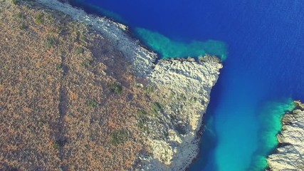 beautiful crete landscape with amazing beaches (aerial view) 