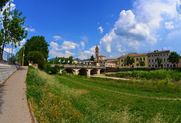 FOLIGNO, ITALY  - A visit with fisheye lens at the beautiful town of Foligno, Umbria, central Italy.