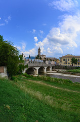 FOLIGNO, ITALY  - A visit with fisheye lens at the beautiful town of Foligno, Umbria, central Italy.