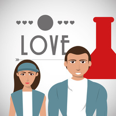 Love design. Romantic icon. Colorfull illustration, vector graph