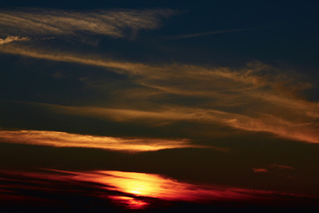 The sunset at the sea