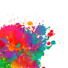 Abstract colorful splash, watercolor background.