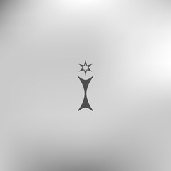 Flat paper cut style icon of trophy and award