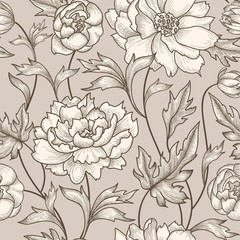 Floral seamless pattern. Flower background. Flourish seamless texure