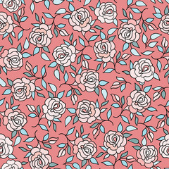 Floral pattern  Flower rose ornamental background Flourish seamless texture