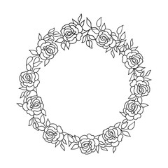 Floral frame Flourish wearth background Flower rose border greeting card