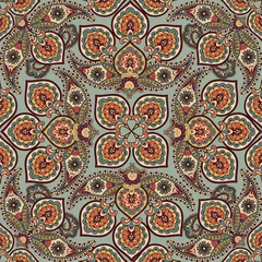Papier Peint photo Tuiles marocaines Motif géométrique sans soudure foral. Ornement fractal oriental abstrait s& 39 épanouir