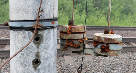 Loads compensating device on the support