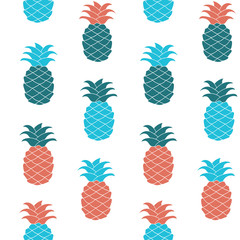 Seamless pineapple pattern Vector illustration. Hand drawn repeated pattern for web, print, wallpaper, fashion fabric, textile design, background invitation card or holiday decor