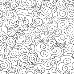 Fototapeta premium Abstract swirls seamless pattern Ocean wave background