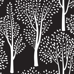Naklejki  Nature tree seamless pattern. Forest background.