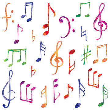 Music notes and signs set. Musical symbol sketch collection