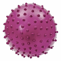 Children's purple ball, isolated on white background
